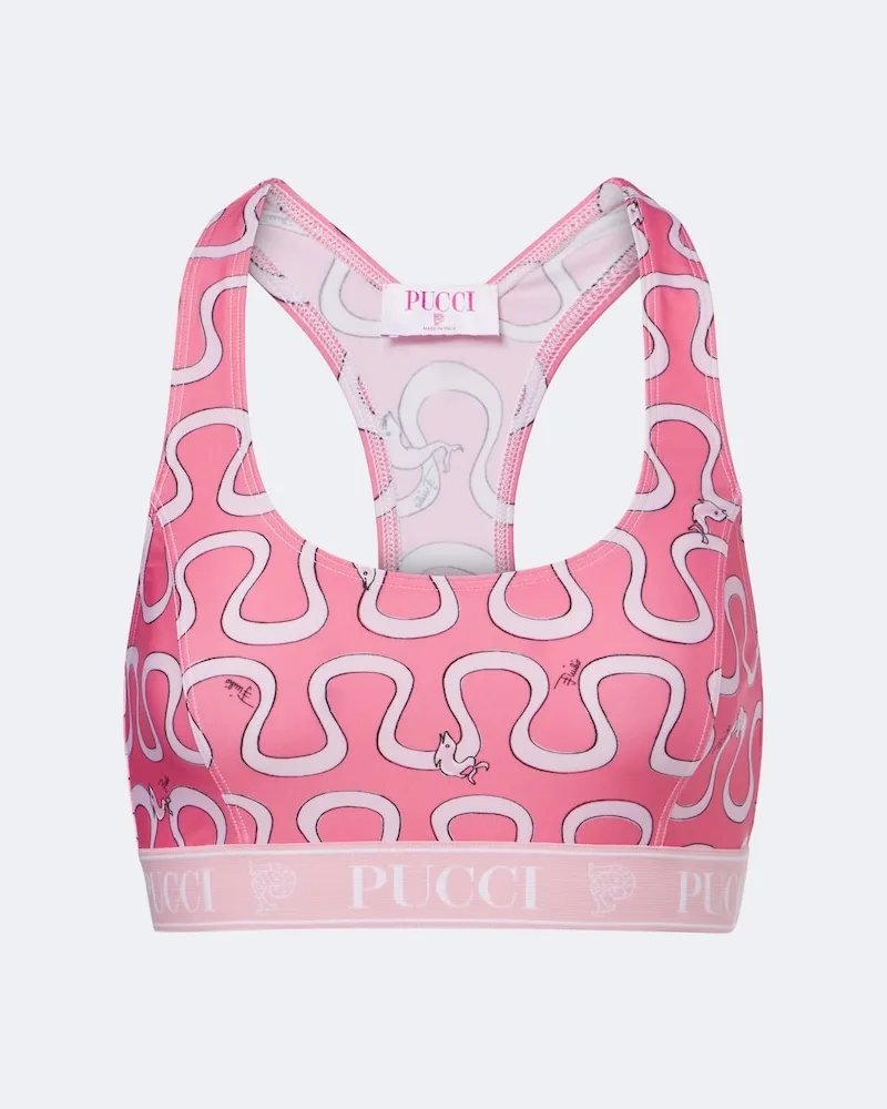 Emilio Pucci Sport-BH Onda aus Jersey Rosa