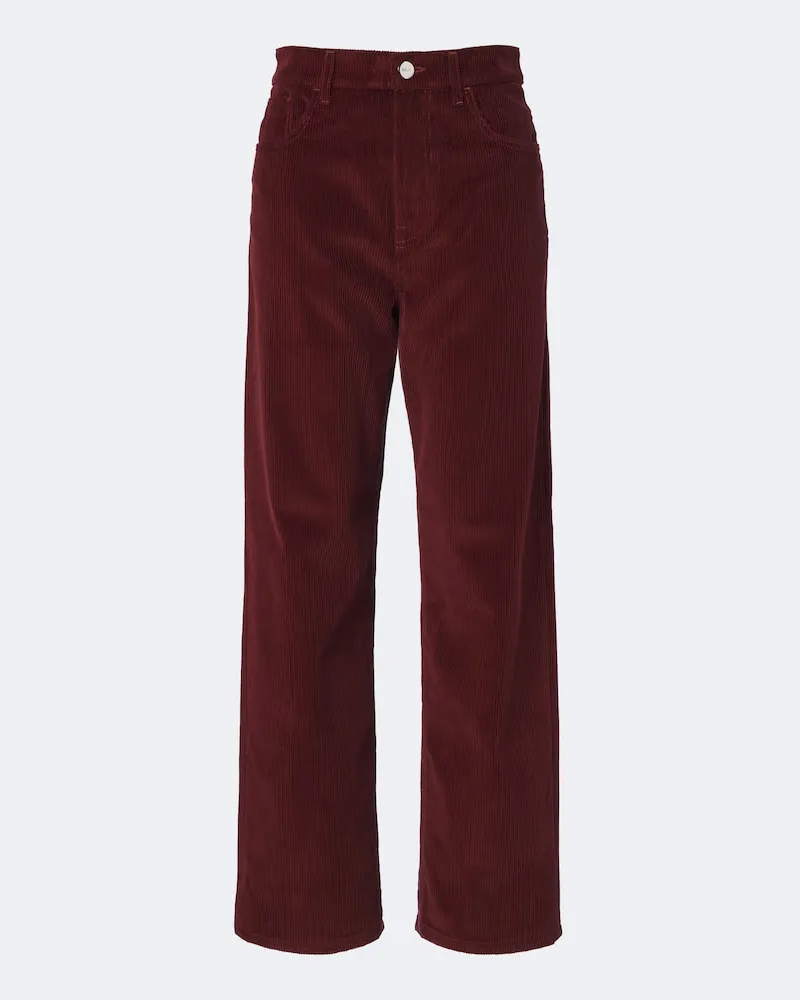 Róhe Róhe Straight-Leg-Hose aus Baumwollcord Burgunderrot