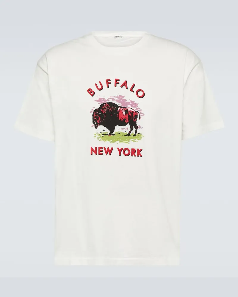 BODE Bedrucktes T-Shirt aus Baumwoll-Jersey Weiß