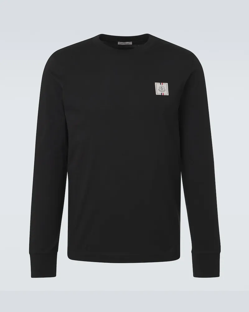 Moncler T-Shirt aus Baumwoll-Jersey Schwarz