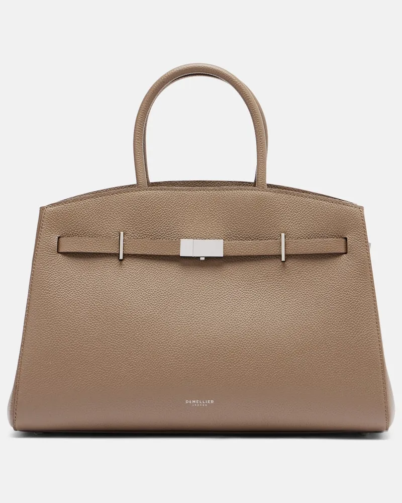 DeMELLIER Henkeltasche Hudson Midi aus Leder Beige