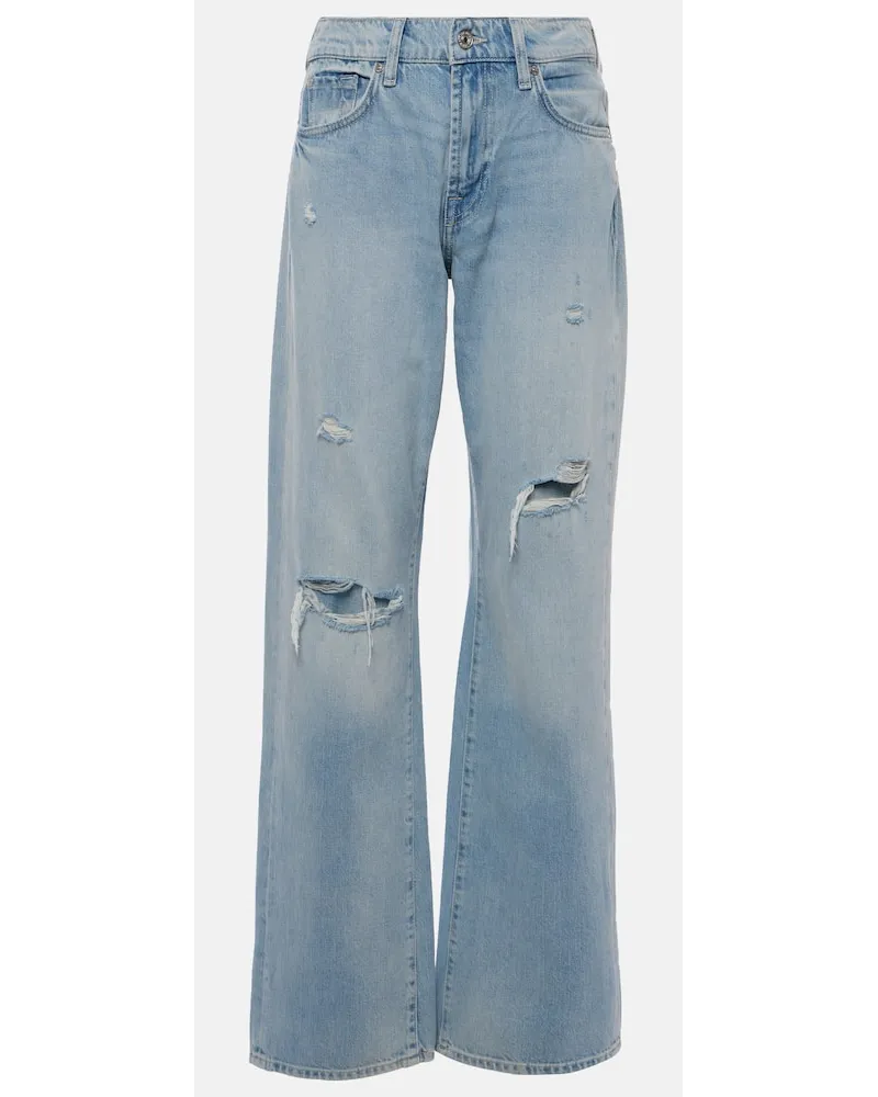 7 for all mankind High-Rise Straight Jeans Tess Blau