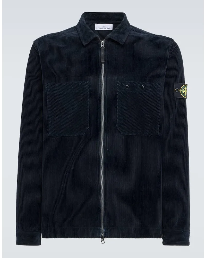 Stone Island Jacke Compass aus Cord Blau