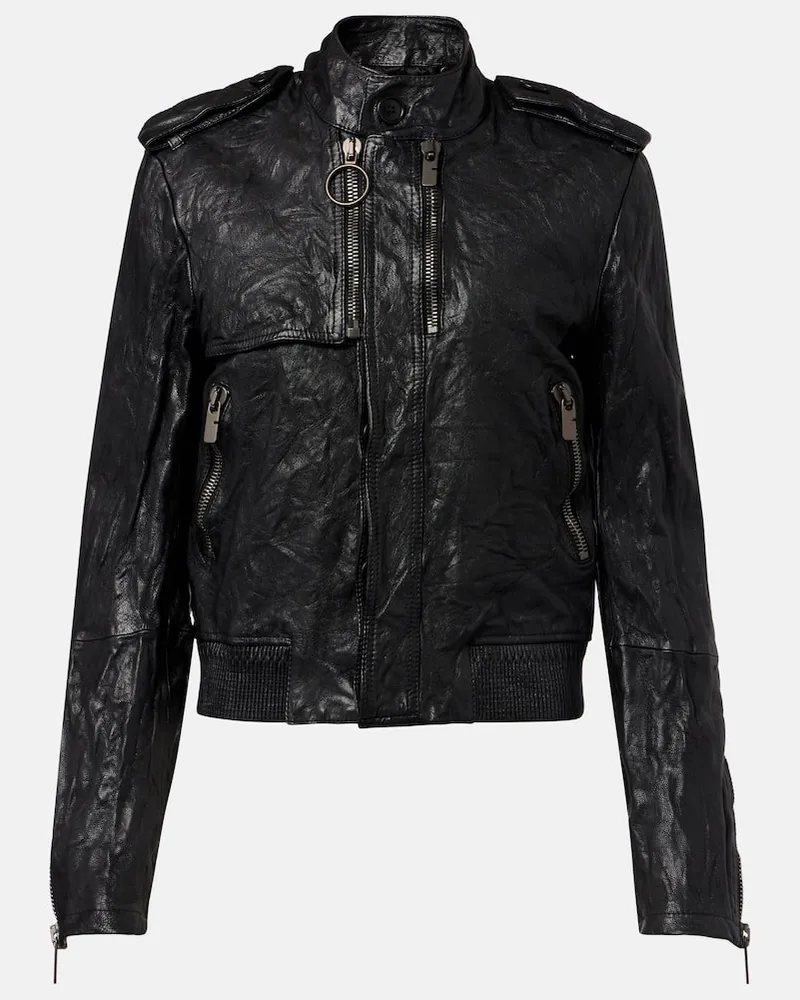 Burberry Lederjacke Schwarz