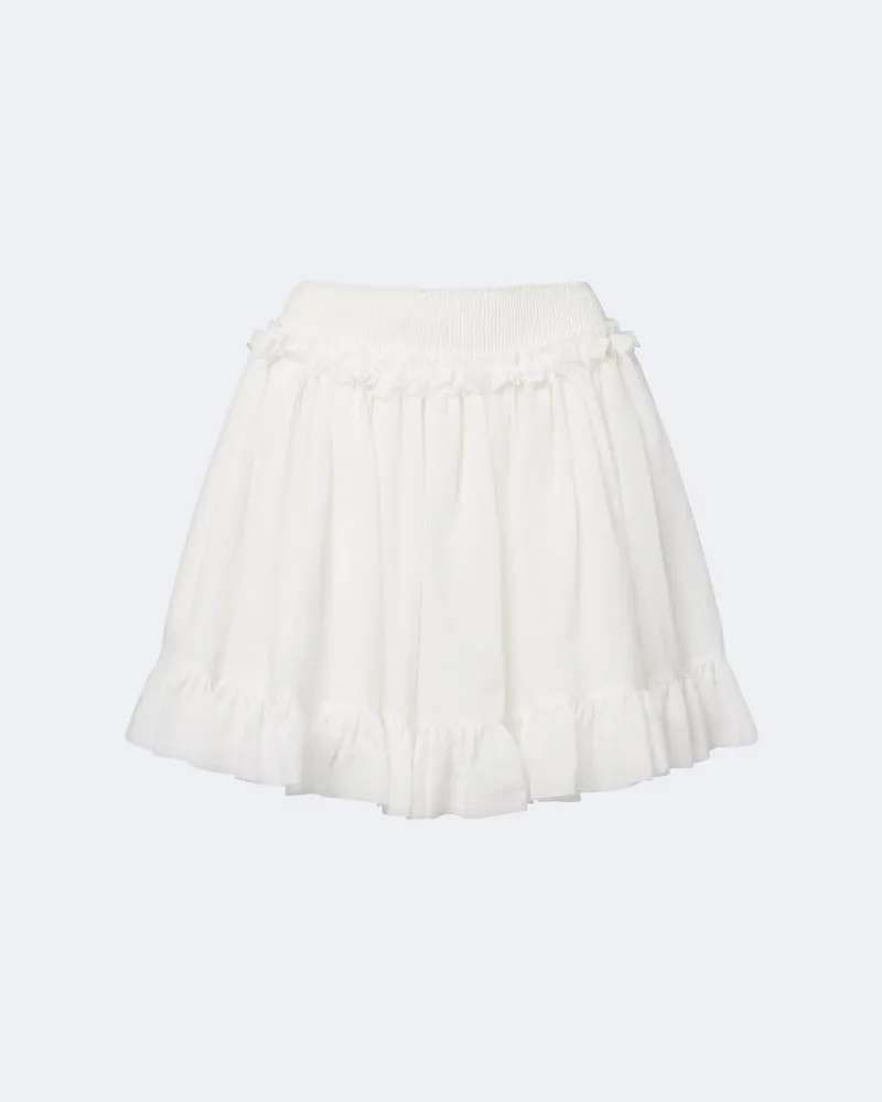 Balmain Minirock aus Popeline Weiß