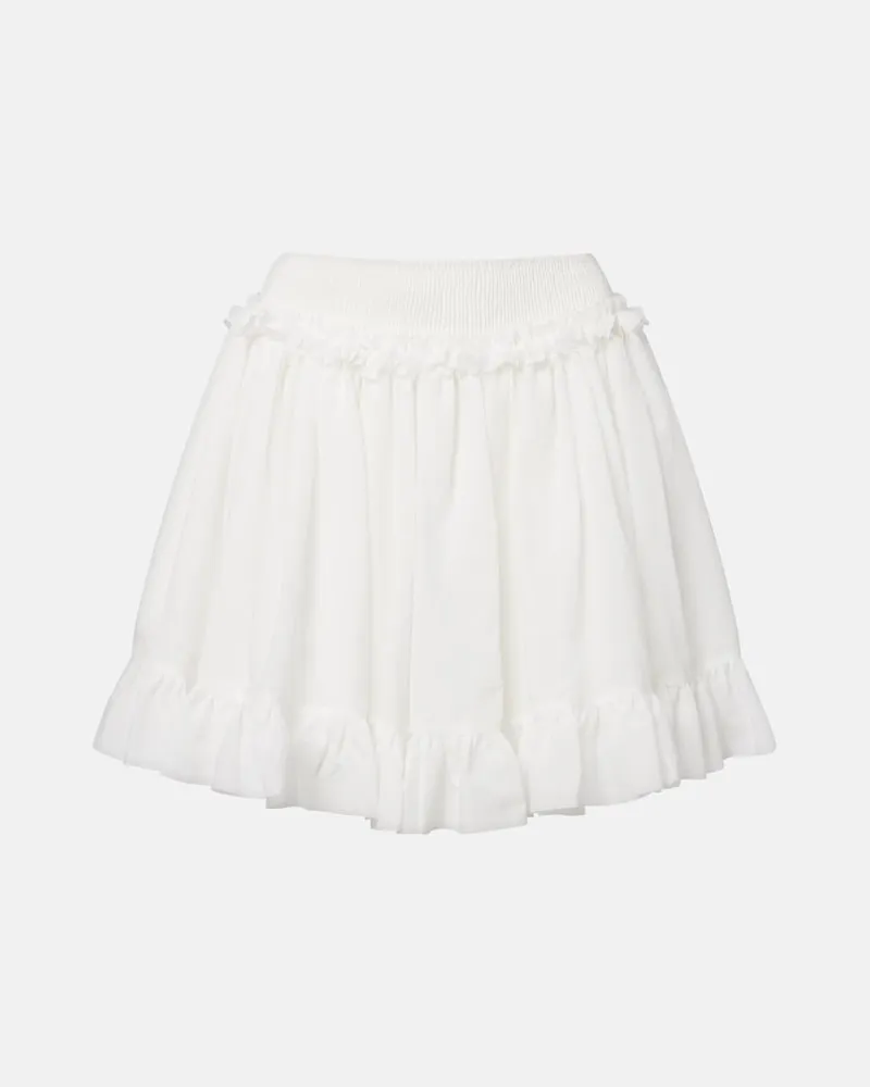 Balmain Minirock aus Popeline Weiß