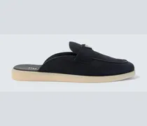 Slippers aus Veloursleder