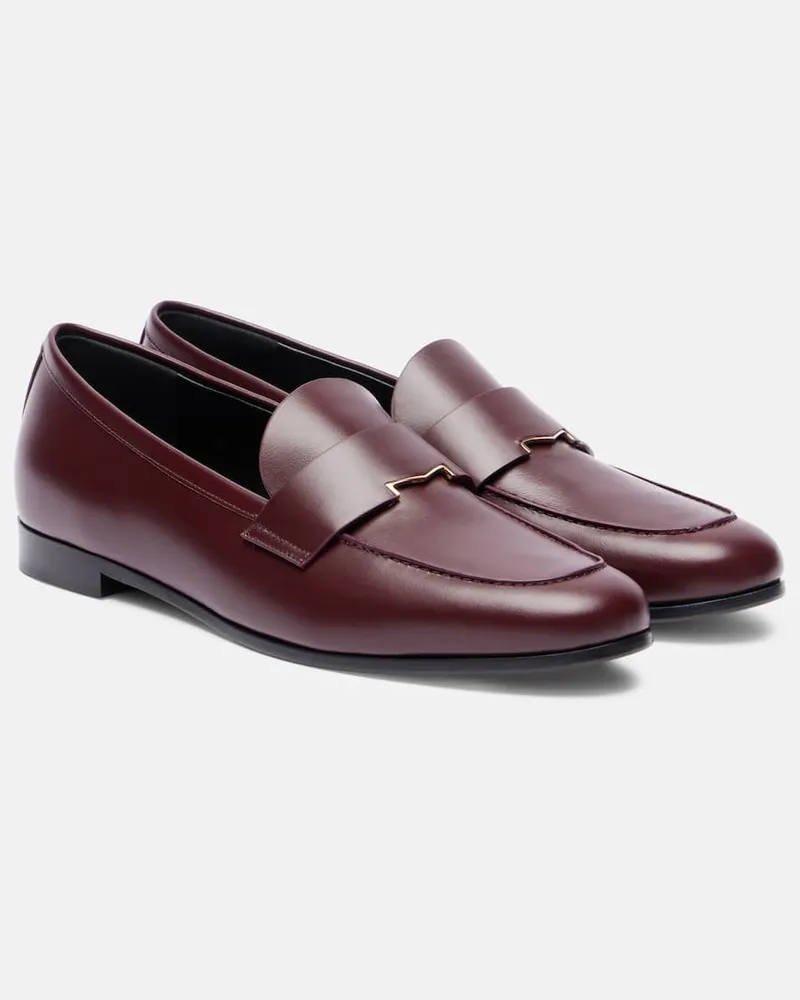 Max Mara Loafers aus Leder Burgunderrot