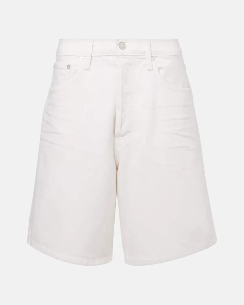 AGOLDE Mid-Rise Jeansshorts Indra Weiß