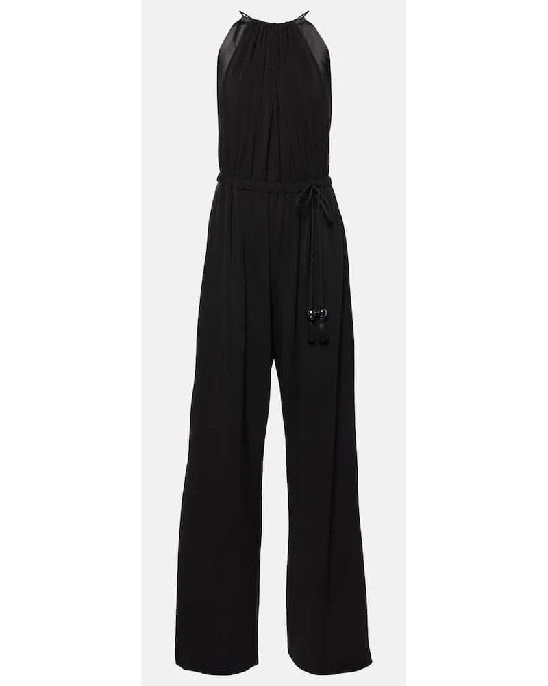 Max Mara Jumpsuit Ubi aus Jersey und Seidensatin Schwarz