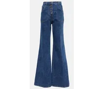 Bedruckte High-Rise Flared Jeans