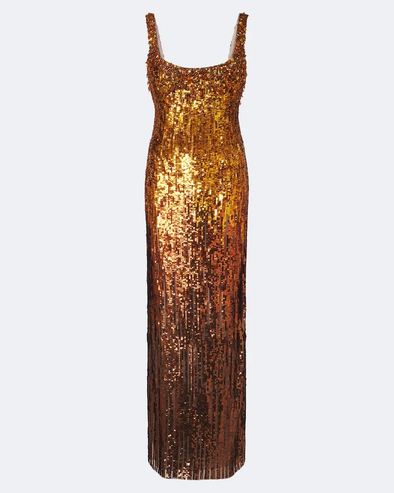 Jenny Packham Robe Rosalie mit Pailletten Orange