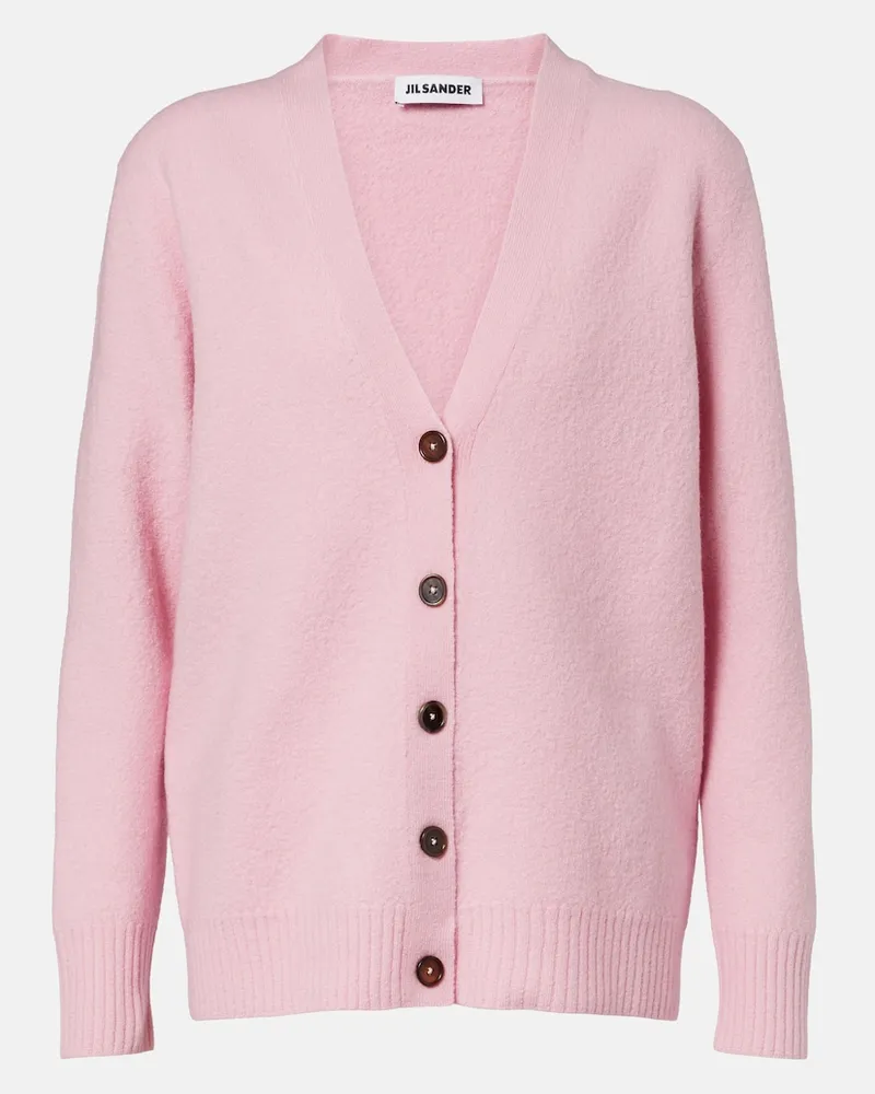 Jil Sander Cardigan aus Wolle Rosa