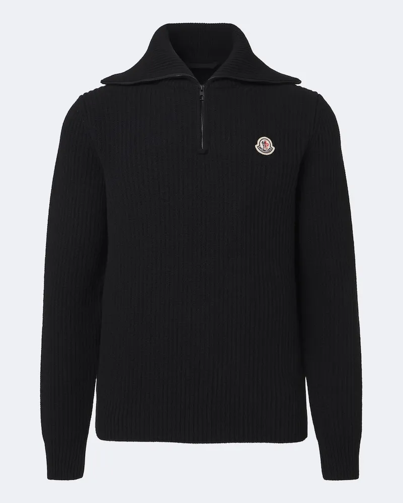 Moncler Pullover aus Schurwolle Schwarz