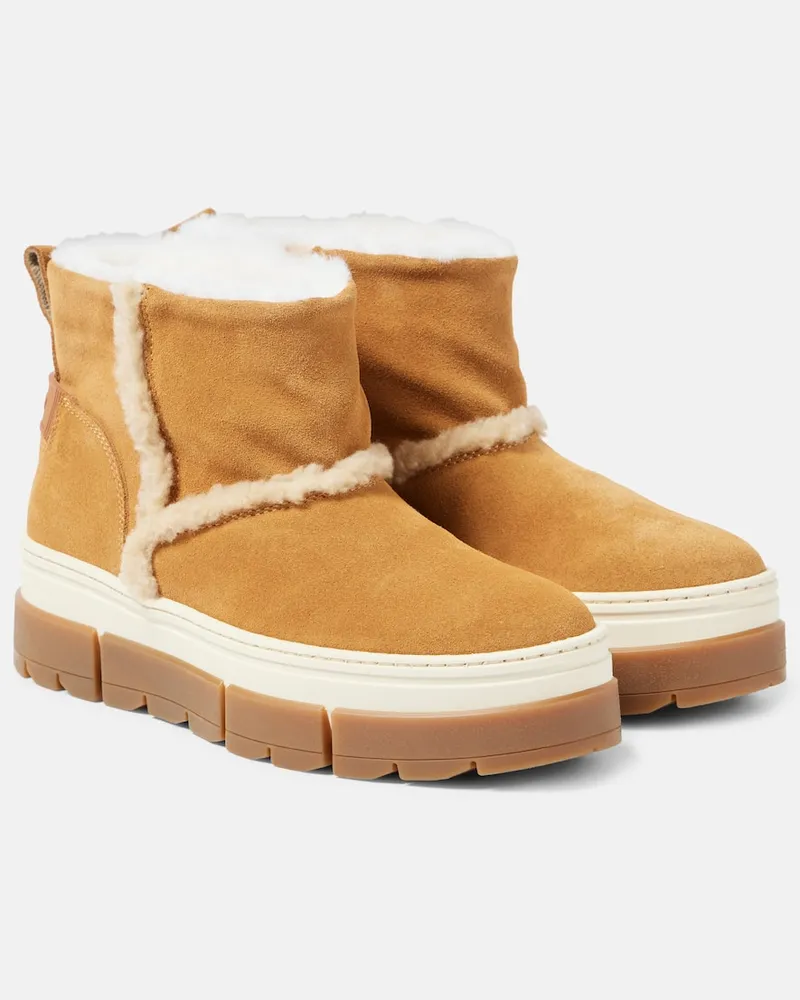 Bogner Ankle Boots aus Veloursleder Beige