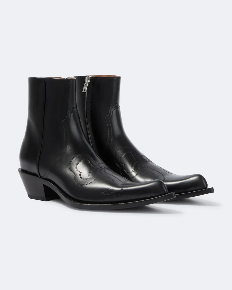 Acne Studios Westernstiefel aus Leder Schwarz