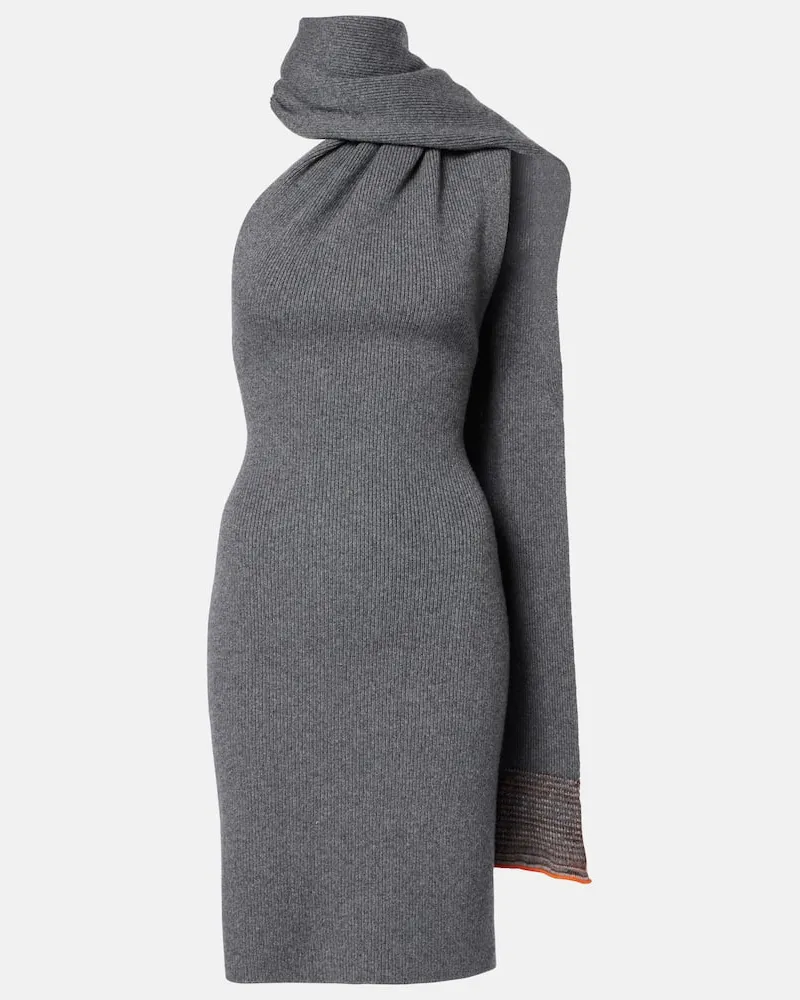 Etro Midikleid aus einem Wollgemisch Grau