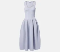 Midikleid aus Rippstrick mit Kristallen