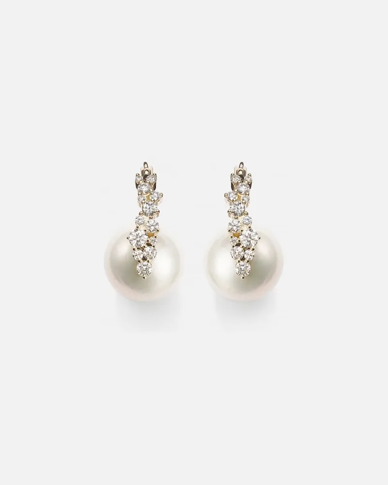 Sydney Evan Ohrringe Cocktail aus 14kt Gelbgold mit Diamanten und Süßwasserperlen Gold