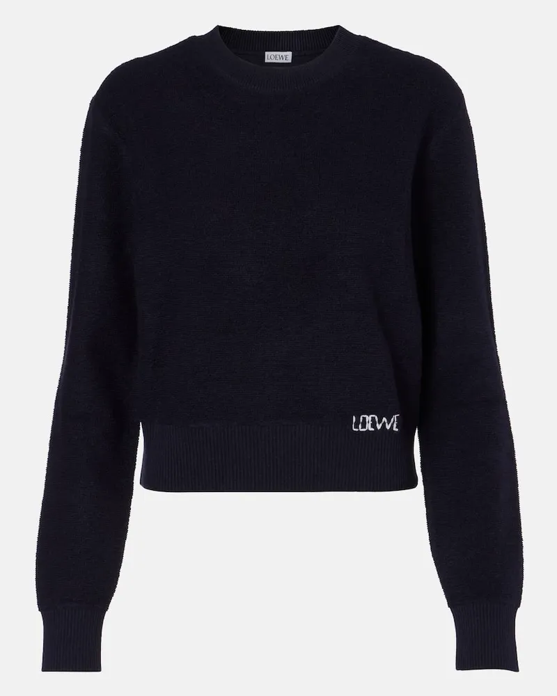 Loewe Pullover aus Wolle Blau