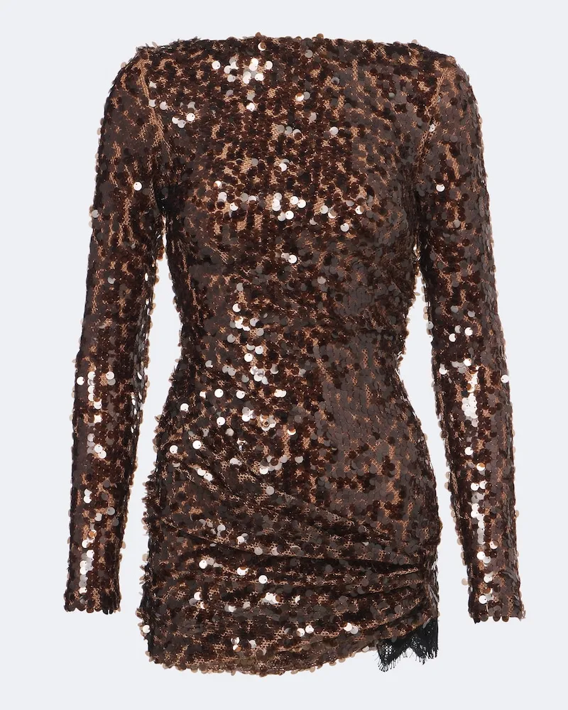 Christopher Esber Minikleid Opaline mit Pailletten Braun