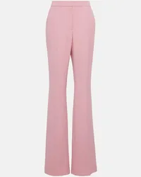 Alexander McQueen High-Rise-Schlaghose aus Crepe Pink