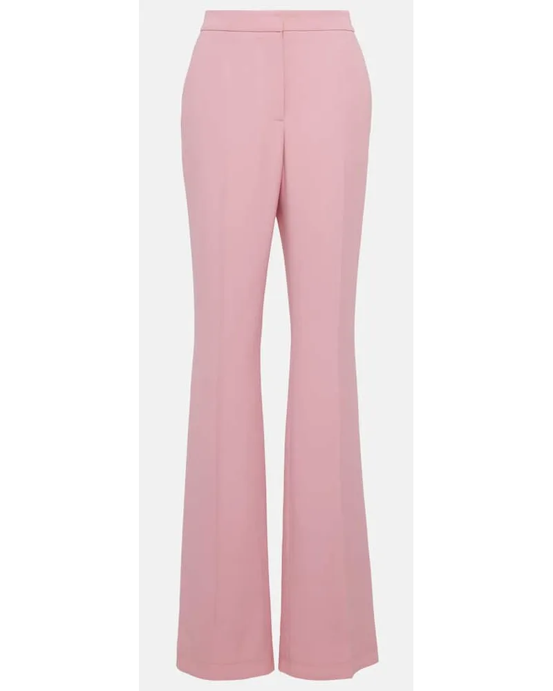 Alexander McQueen High-Rise-Schlaghose aus Crepe Pink