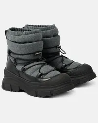 Brunello Cucinelli Schneestiefel mit Leder Schwarz