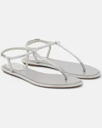 René Caovilla Sandalen Amalia aus Satin Grau