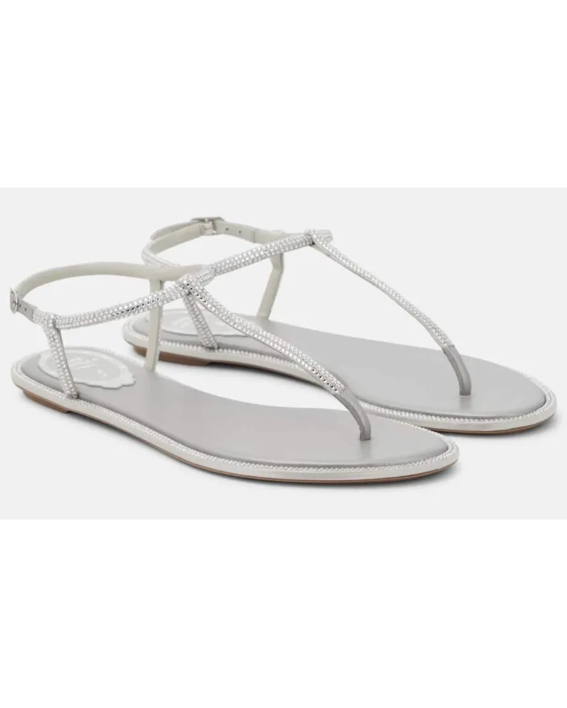 René Caovilla Sandalen Amalia aus Satin Grau