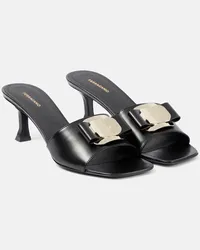 Ferragamo Pantoletten Zelie aus Leder Schwarz