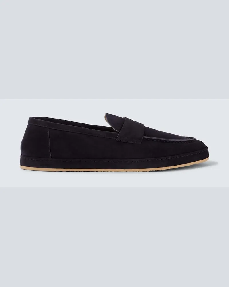 Brunello Cucinelli Loafers aus Veloursleder Blau