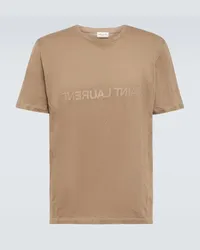 Saint Laurent T-Shirt aus Jersey Beige