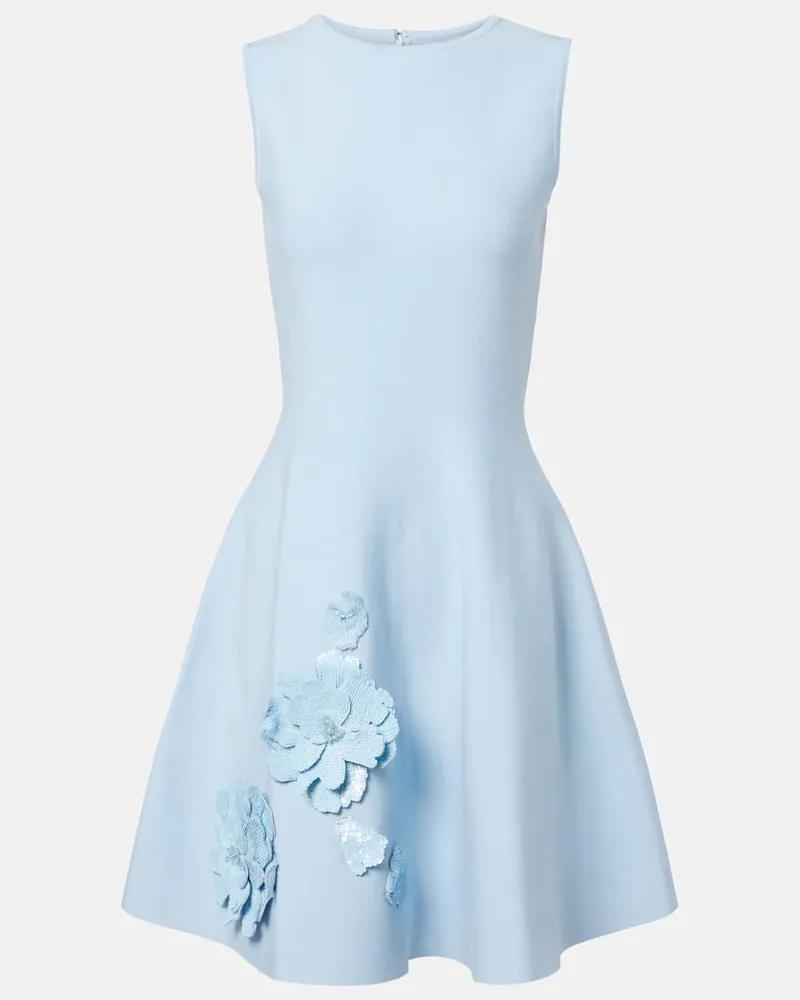 Oscar de la Renta Minikleid mit Pailletten Blau