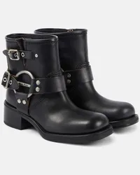 Miu Miu Stiefel aus Leder Schwarz