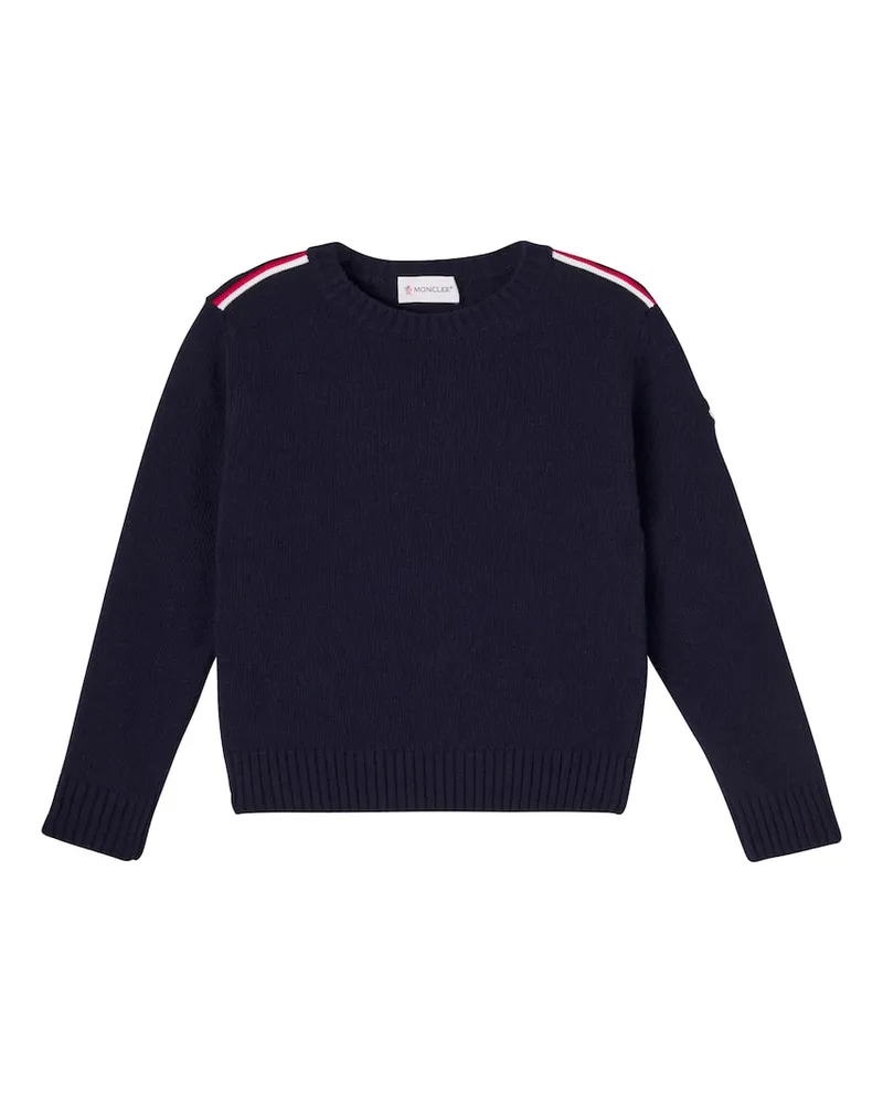 Moncler Pullover aus Schurwolle Blau