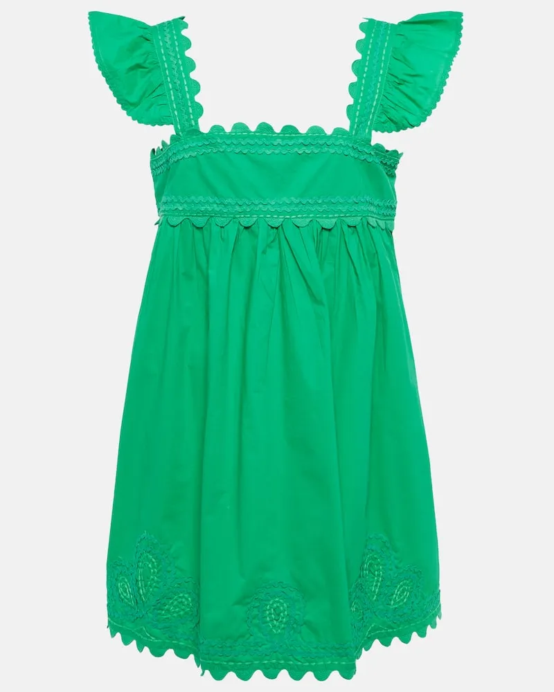 Juliet Dunn Minikleid Baby Doll aus Baumwolle Grã¼n