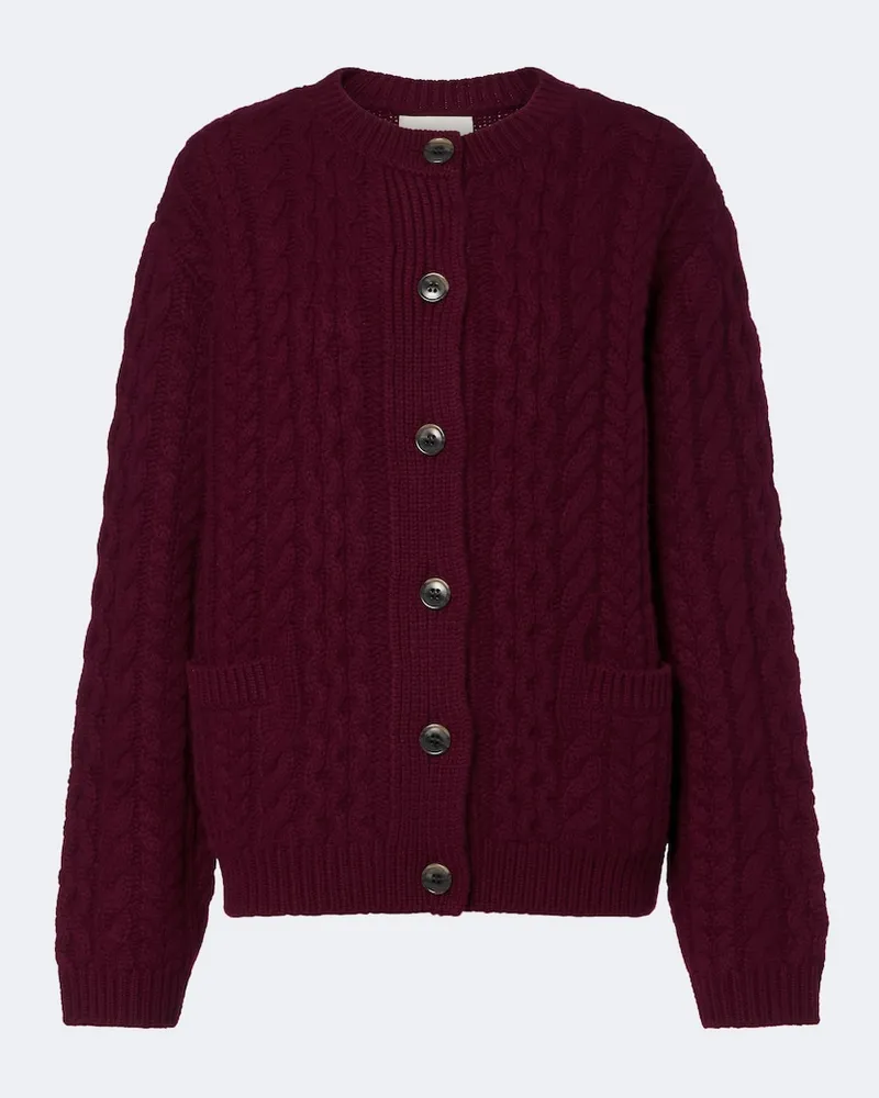 Lisa Yang Cardigan aus Kaschmir Burgunderrot