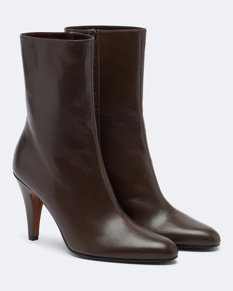 The Row Ankle Boots Ornella aus Leder Braun