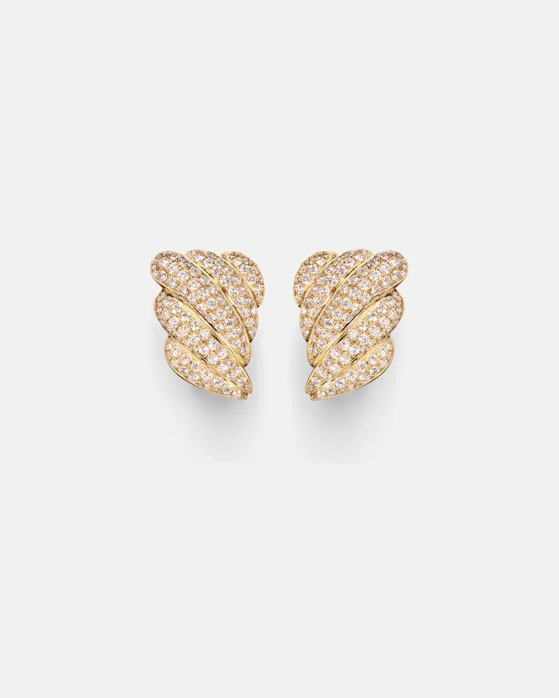 ANITA KO Ohrringe Croissant aus 18kt Gelbgold mit Diamanten Gold
