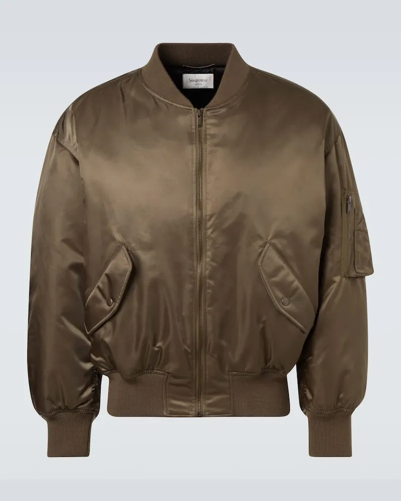 Saint Laurent Bomberjacke aus Twill Grün