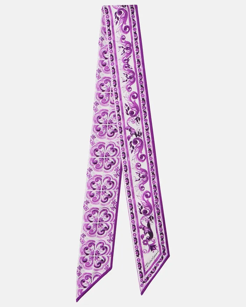 Dolce & Gabbana Tuch Majolica aus Seiden-Twill Violett