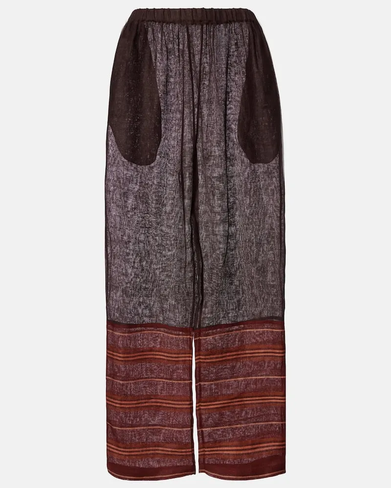 Tory Burch Cropped-Hose aus Leinen Braun
