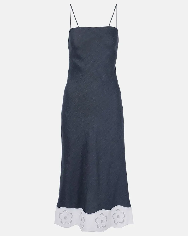 STAUD Midikleid Paolo aus einem Leinengemisch Weiß