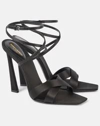 Saint Laurent Sandalen Corinne 110 aus Crepe Schwarz