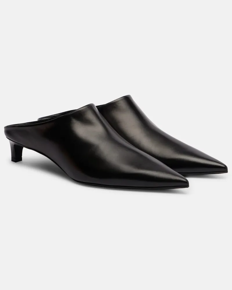 Jil Sander Mules aus Leder Schwarz