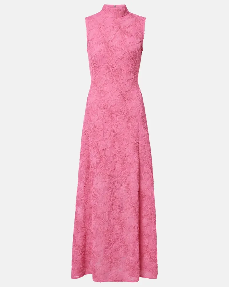 ROTATE Birger Christensen Maxikleid aus Mesh Rosa