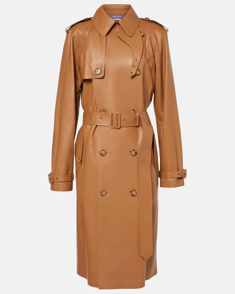 Ralph Lauren Trenchcoat Niles aus Leder Beige