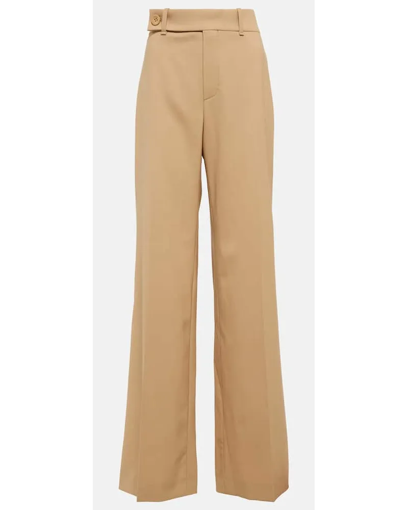 Chloé Chloe Mid-Rise-Hose aus einem Wollgemisch Beige