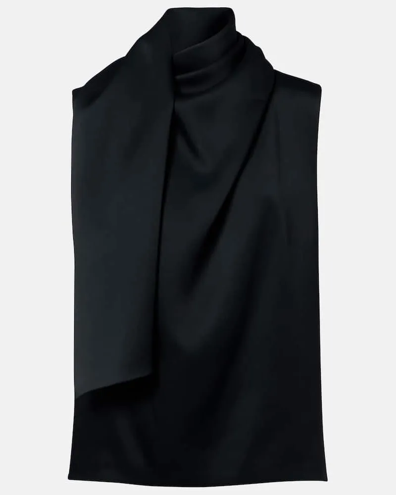 KHAITE Top Loe aus Satin Schwarz